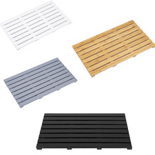 Vencier Bamboo Duckboard Bath Mat – Anti-Slip Slatted Shower/Spa Bathroom Floor