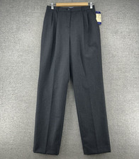 Pendleton Classic Pleated Pants Women Size 8 Gray 100 Virgin Wool Lined NEW