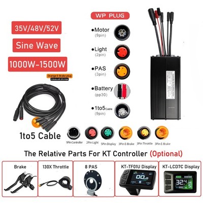 EBike 36V-52V KT 35A Controller with Dsipaly WP Plug for 1000W-1500W Motor lot