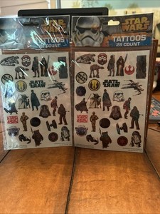 (TWO) Star Wars Tattoo Set 28 Count Vintage Factory Sealed