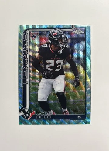 2025 Topps Chrome Football Teal Wave Refractor Jaylen Reed #374