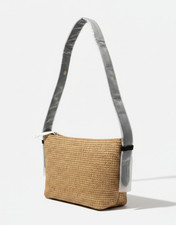 Madewell Straw Leather Sun Stud Natural Shoulder Bag NWT