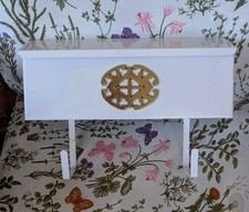 Vtg MCM Wall Mounted Mailbox Flip Top White &...