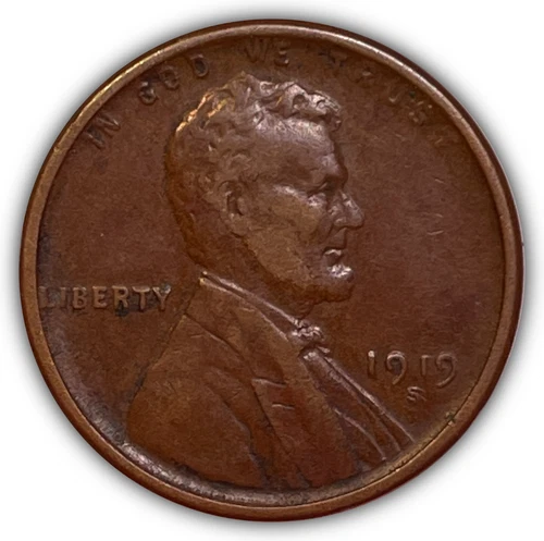 1919-S Lincoln Wheat Cent Extremely Fine XF Coin #24149