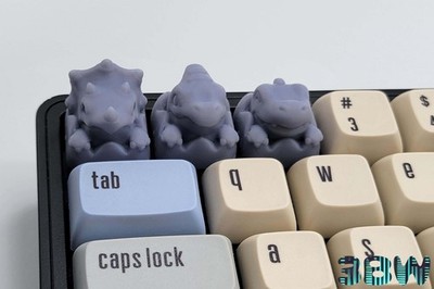 Baby Dinosaur Keycap Set | Unpainted Resin Artisan Caps | Cherry MX | Triceratop