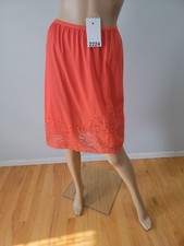 Vintage Vanity Fair Tricot Nylon PTab Burnt Orange Half Slip Lace Detail Size MD