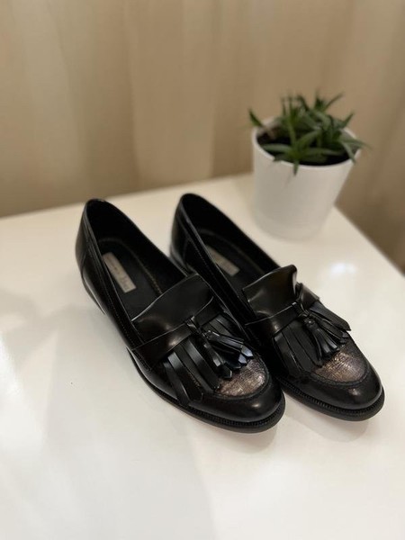 Women Tosca Blu Loafers Black Leather 37 #NZWW