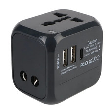 All-In-One Wall Travel Charger Adapter - US EU UK AU Plugs with 2 USB  1 Type C