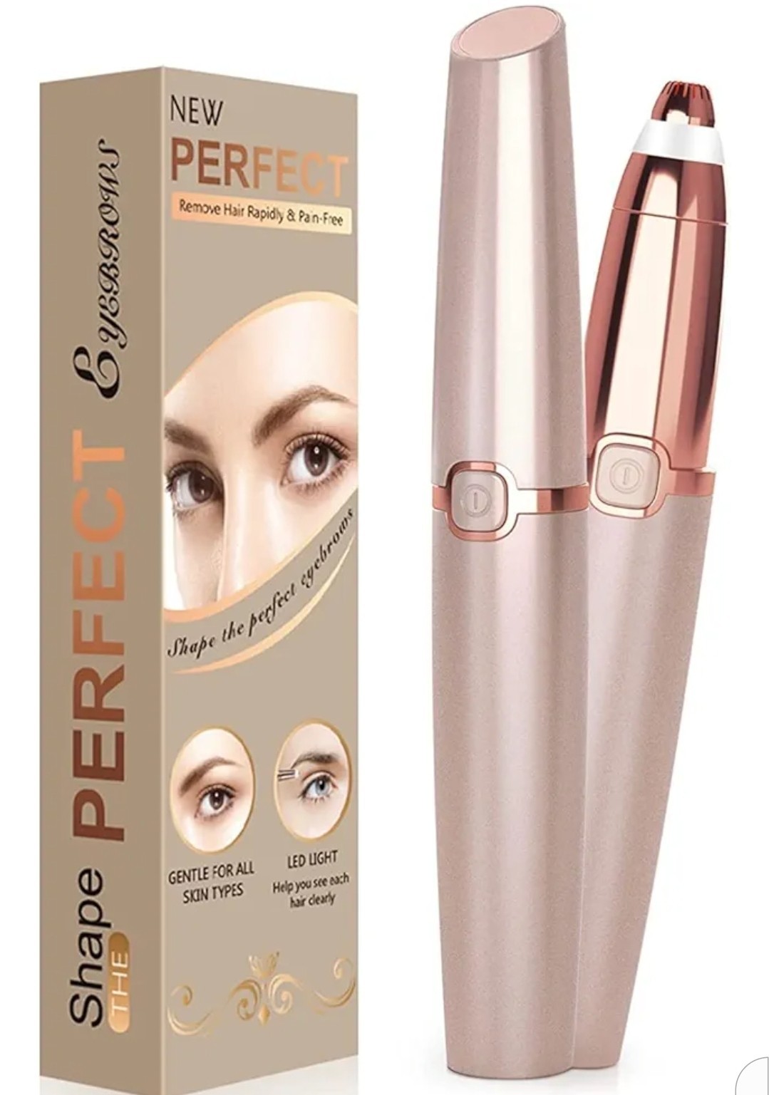 Women's Electric Eyebrow Hair Trimmer LED Light Painless and