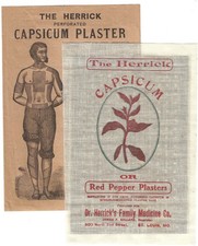 1910's HERRICK'S CAPSICUM PLASTER Patent Medicine ANTIQUE MEDICAL Advertising