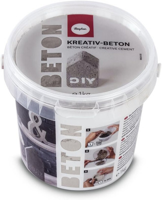 Rayher 34152000 Kreativ-Beton, Eimer 1 Kg, Silber, Bastelbeton Zum Basteln, Beto
