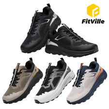 FitVille Men's Extra Wide Trail Running Walking Shoes Plantar Fasciitis Cushion