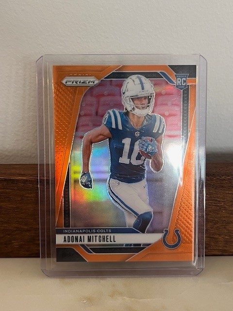 2024 Panini Prizm - Rookies Adonai Mitchell #303 Orange Prizm /249 (RC)