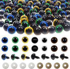 TOAOB 140pcs 10mm Colorful Plastic Safety Eyes Craft Eyes with Washers for Stuff