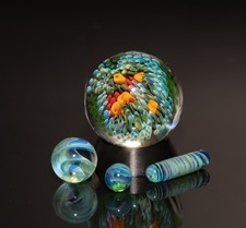 Ocean Inspired Glass Marble Set Four Piece Borosilicate Marble Pillar Set