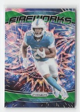 2024 Panini Prizm #12 De'Von Achane Fireworks Green Wave Prizm B02