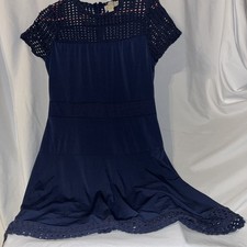 Michael Kors Women's Navy Blue Knee Length Dress Size L. Very Nice Details