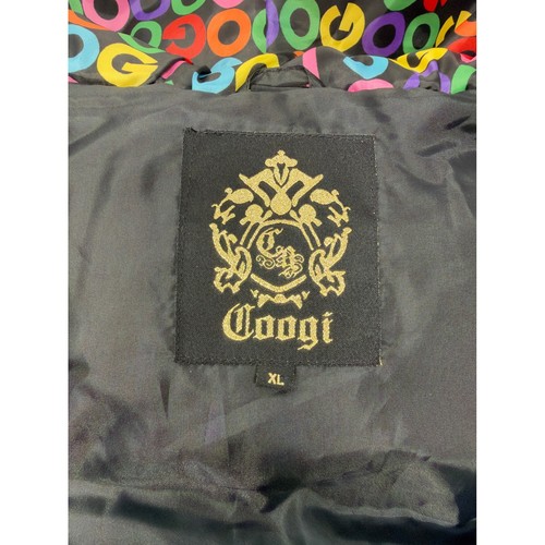 COOGI Hooded Puffer Vest Women XL Black Rainbow Zip Pockets Streetwear - Photo 6/7