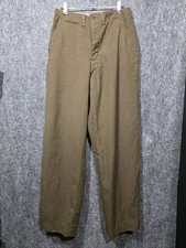 Vintage Trouser Field Pants Brown Wool Military Mens 50s 60s