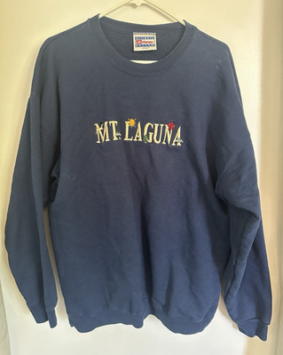 Hanes Ultimate Cotton Men's L Crew Neck Graphic Print Embroidered Sweatshirt