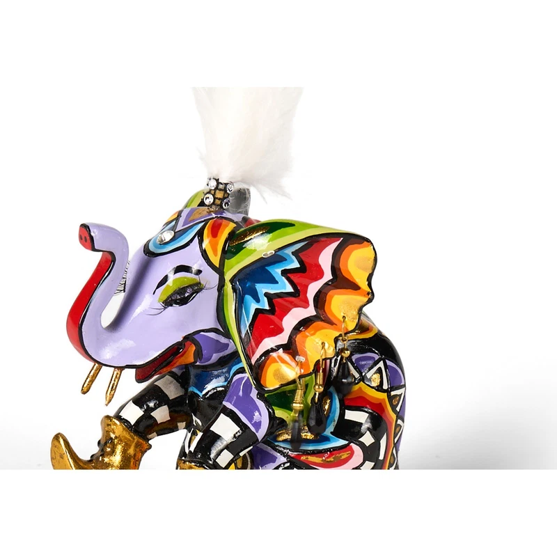 ELEFANTE Seduto Statua Scultura Tom's Drag 3001 Jumbo S Piume Pop Art Arredo, fotografia 9 di 9