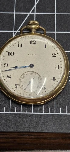 ⏱️ Vintage Elgin Pocket Watch 17 Jewels Gold Tone Runs CLN Case Antique...