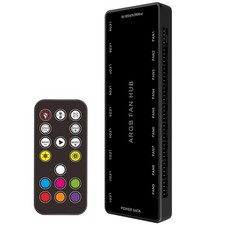 ARGB PWM Fan Hub, Addressable 5V-3PIN 12V 4PIN 2-in-1 RGB Case Fan...