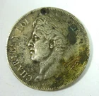 1827-W France 5 Francs Large Silver Coin