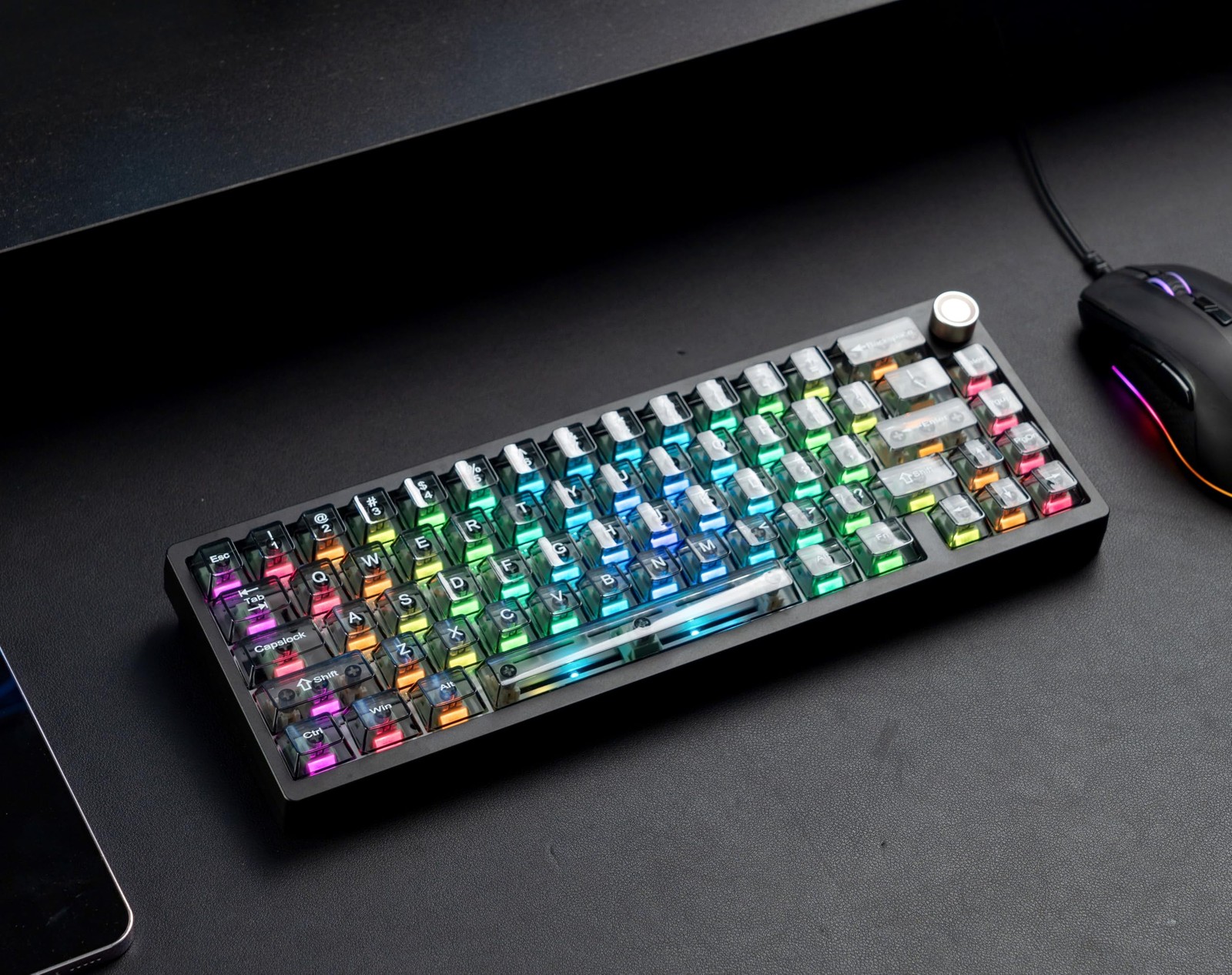 Black Clear Keyboard Keycaps Transparent Crystal Jelly Set Cherry Profile MX