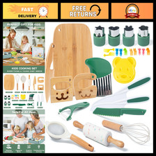 18 PCS Kids Cooking Set - Montessori Kitchen Tools for Toddlers, Baking Knife