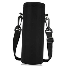  Water Bottle Carrier Bag Case, Insulated Neoprene Water Bottle 25 OZ Black
