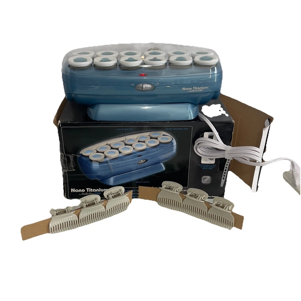 Juego de rizadores de 12 rodillos BaByliss Pro Nano Titanium, 3 clips y 6 clips de garra PRUEBA Foto 2 de 4