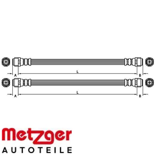 2X Bremsschlauch Metzger 4110727 2 BremsschläUche Rechts Links Vorne-image