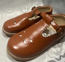 Toddler Little Girl Brown Mary Jane Dress Shoes  Ballet Flats size EU 30