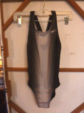 NIKE BLACK/GREY RACER-KEYHOLE BACK ONE PIECE SWIMSUIT   WOMENS SZ. 4   NWT