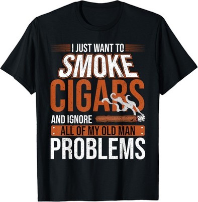 Old Man Humor Cigars Cigar Smoking Funny T-Shirt
