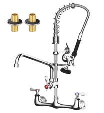 Commercial Sink Faucet,TOLSUNY Commercial Kitchen Faucet Wall Mount with Pre Rin