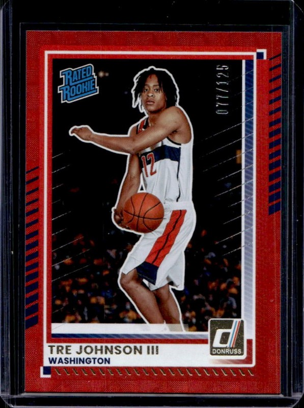 2025-26 Panini Donruss Tre Johnson III Hyper Rookie RC #/125 Wizards