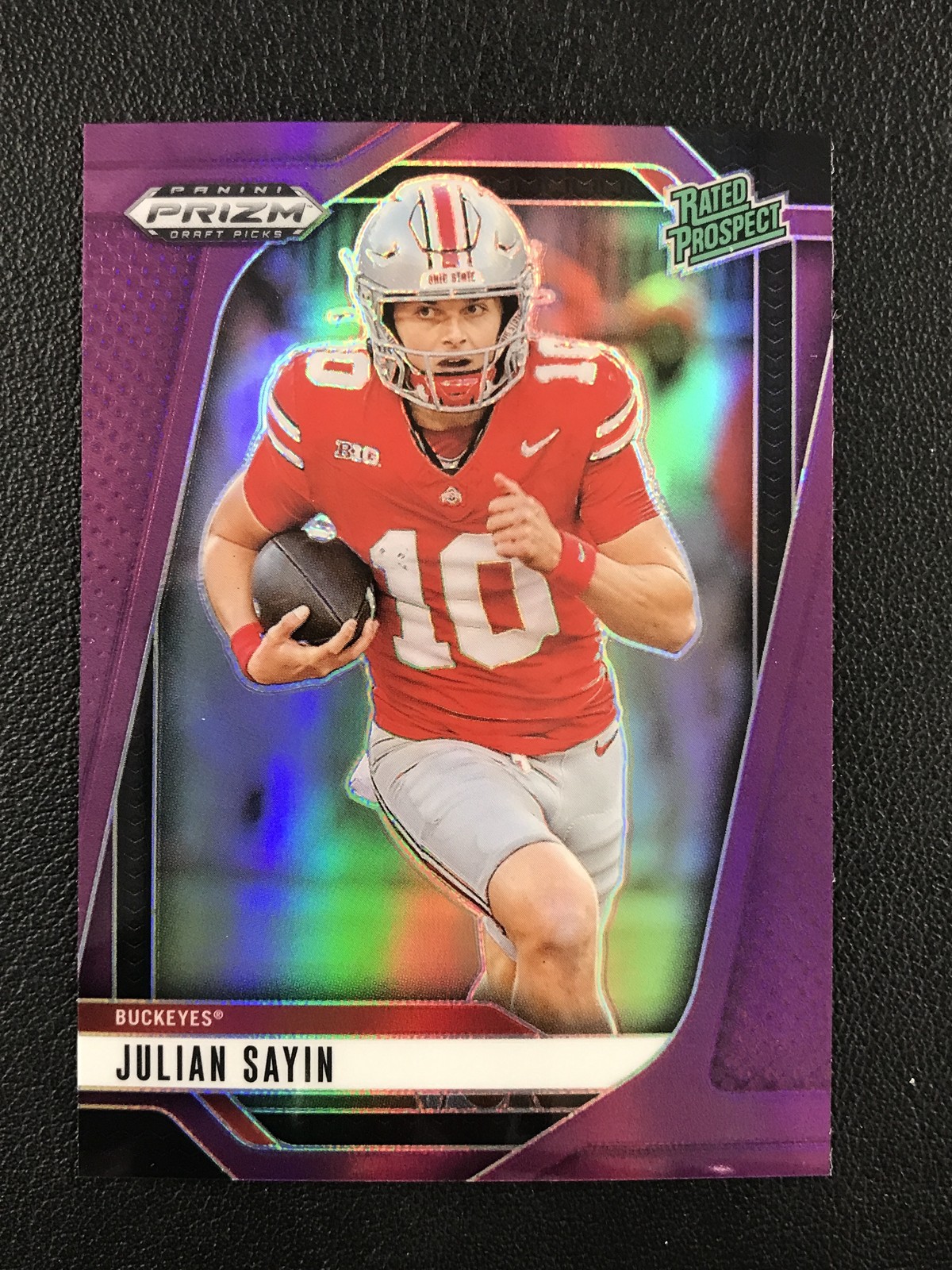 2025 Panini Prizm Draft Picks #161 Julian Sayin Prizm Purple /99 Ohio State
