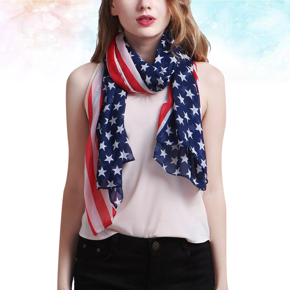 Usa Flag Scarf Fourth Of July Accessories Stars Stripes