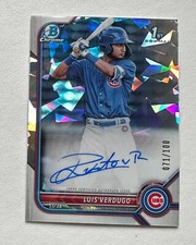2022 Bowman Chrome Prospect Auto Atomic Refractors Luis Verdugo /100 #X3910