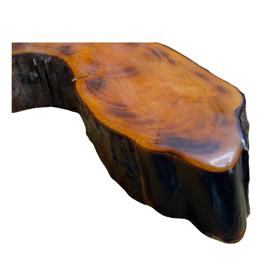 Mesa de losa de madera Live Edge 22" acabado epoxi rústico decoración con acento natural Foto 4 de 4