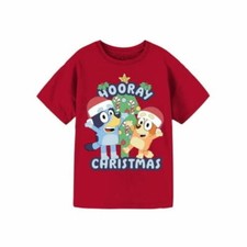 Bluey Hooray Christmas Girls Graphic T-shirt Small