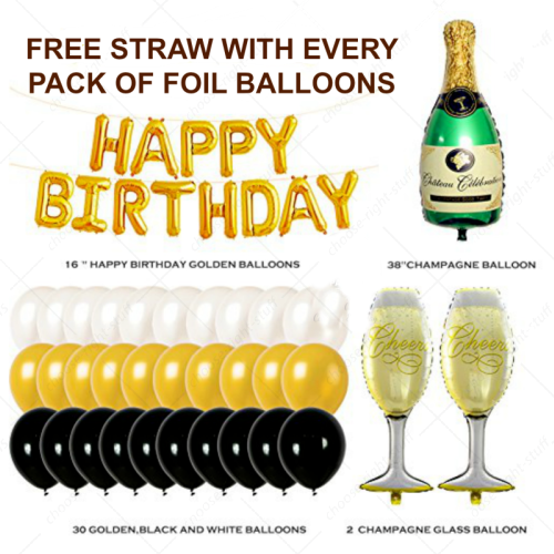 38 Zoll riesige Champagnerflasche Glasfolie Ballons selbstaufblasend Happy Birthday Ball - Bild 1 von 12