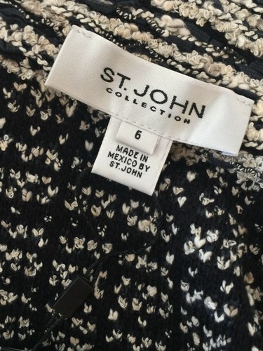 NWT ST JOHN KNIT SIZE 6 SKIRT SUIT BLACK TWEED WOOL RAYON - Picture 6 of 7