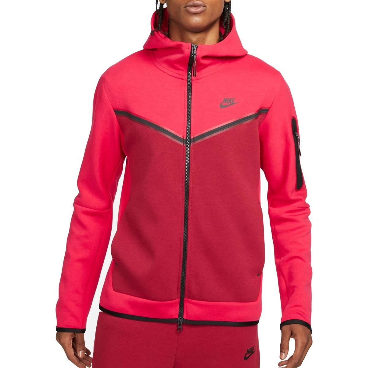 Nike Tech Fleece Windrunner Hoodie Very Berry Red Pink Pomegranate  CU4489-643