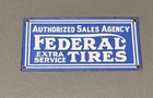 VINTAGE FEDERAL TIRES 16” PORCELAIN SIGN CAR GAS OIL TRUCK GASOLINE
