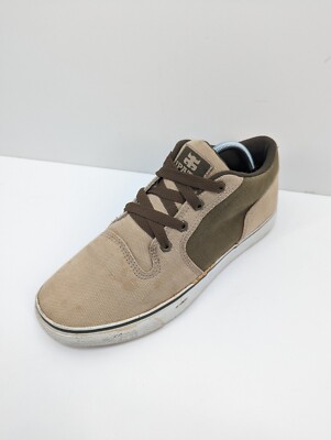 iPath Men's Vintage Tan & Green Canvas Lace Up Skateboarding Shoes, 10.5, RARE!