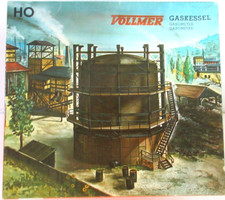 Vollmer HO Scale Large Industrial Gas Tank w/ Metal Railings 5725