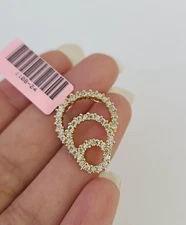 14k Elegant Circle Slides Pendant 14kt Charm REAL Yellow Gold Genuine